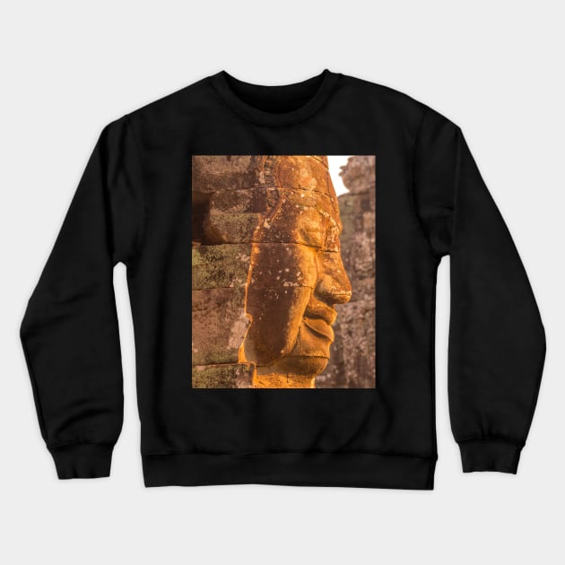 Buddha Head Angkor Crewneck Sweatshirt by dags